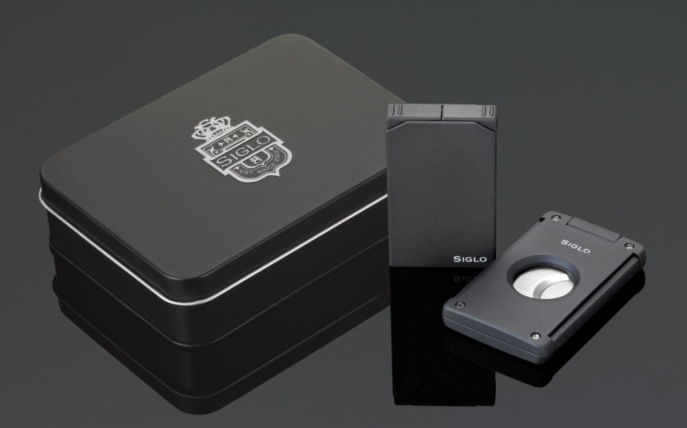 SIGLO Set TWIN Lighter and Cutter - Matt Black 10012665