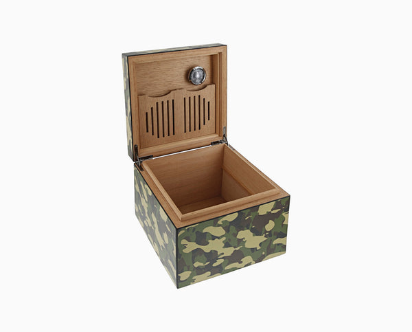 S.T. DUPONT CAMOUFLAGE CUBE CIGAR HUMIDOR 001317