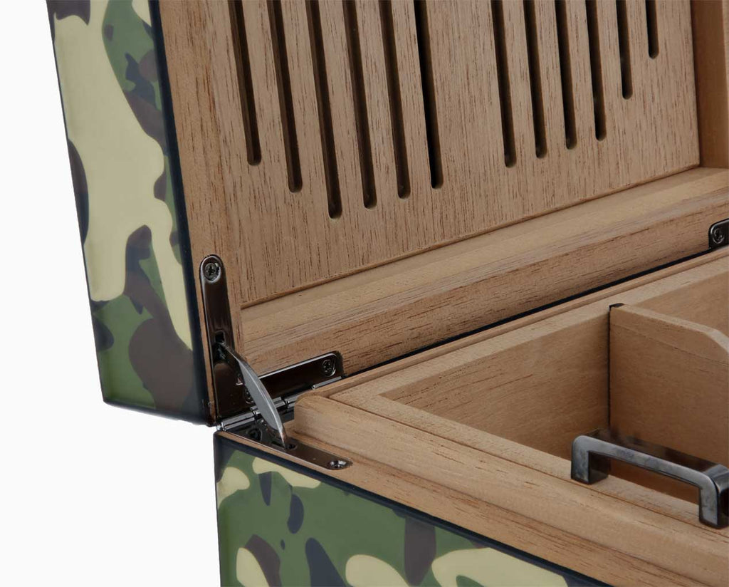 S.T. DUPONT CAMOUFLAGE CUBE CIGAR HUMIDOR 001317