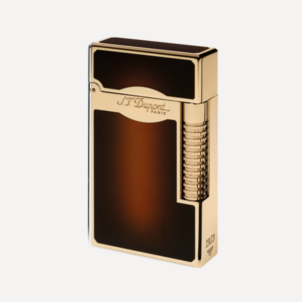S.T. Dupont Line 2 Le Grand SUN BURST BROWN and GOLD Soft Flame Lighter 023012