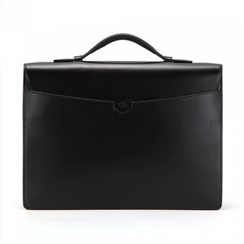 S.T. Dupont Line D Tourniquet Briefcase, Black Leather 181000