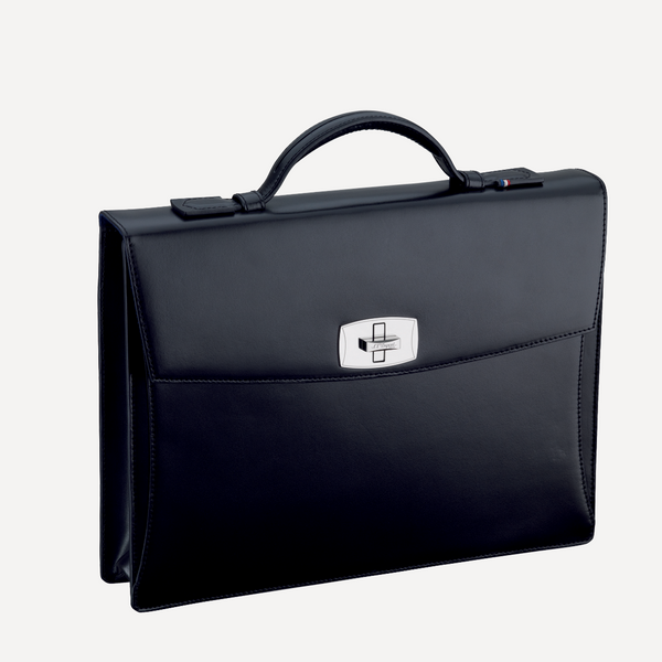 S.T. Dupont Line D Tourniquet Briefcase, Black Leather 181000