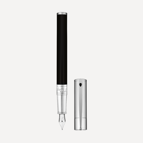 S.T. Dupont Fountain Pen D-Initial Black-Chrome 260204