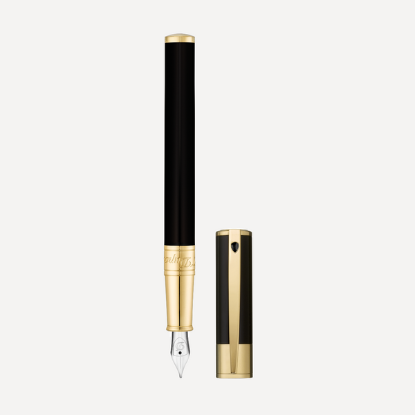 S.T. Dupont Fountain Pen D-Initial Black-Gold 260205