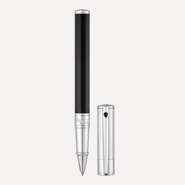 S.T. Dupont D-Initial Black and Chrome Finish Goldsmith Rollerball Pen 262201