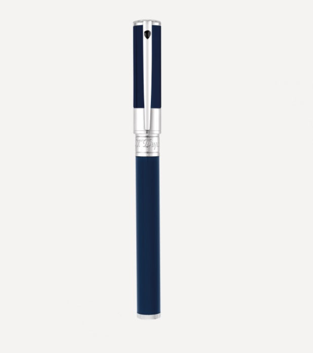 S.T. Dupont D-INITIAL BLUE CHROME FINISH ROLLERBALL PEN 262205