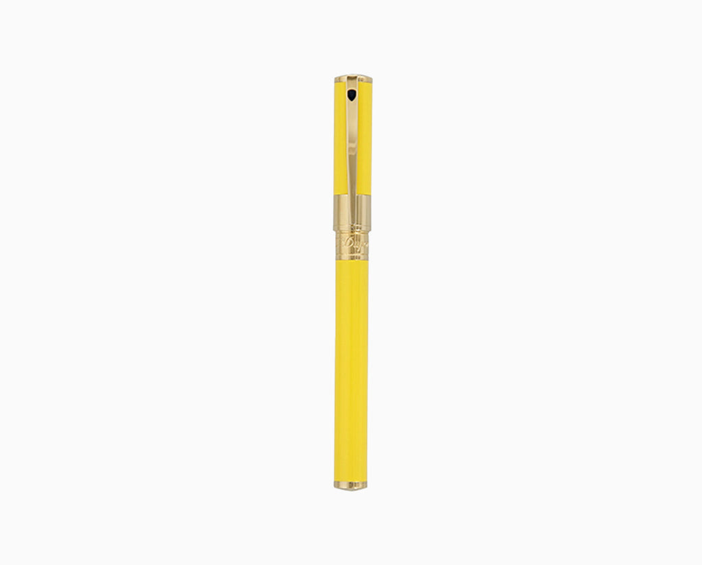 S.T. DUPONT D-INITIAL YELLOW LACQUER AND GOLD ROLLERBALL PEN - 262280