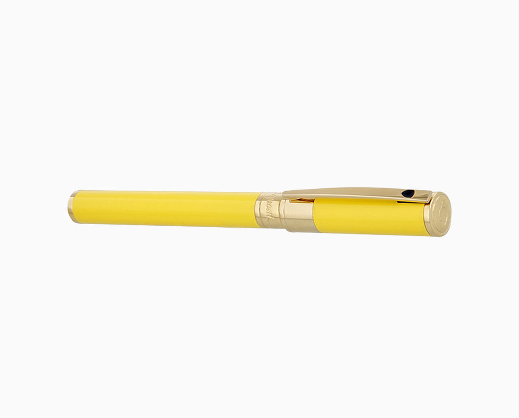 S.T. DUPONT D-INITIAL YELLOW LACQUER AND GOLD ROLLERBALL PEN - 262280