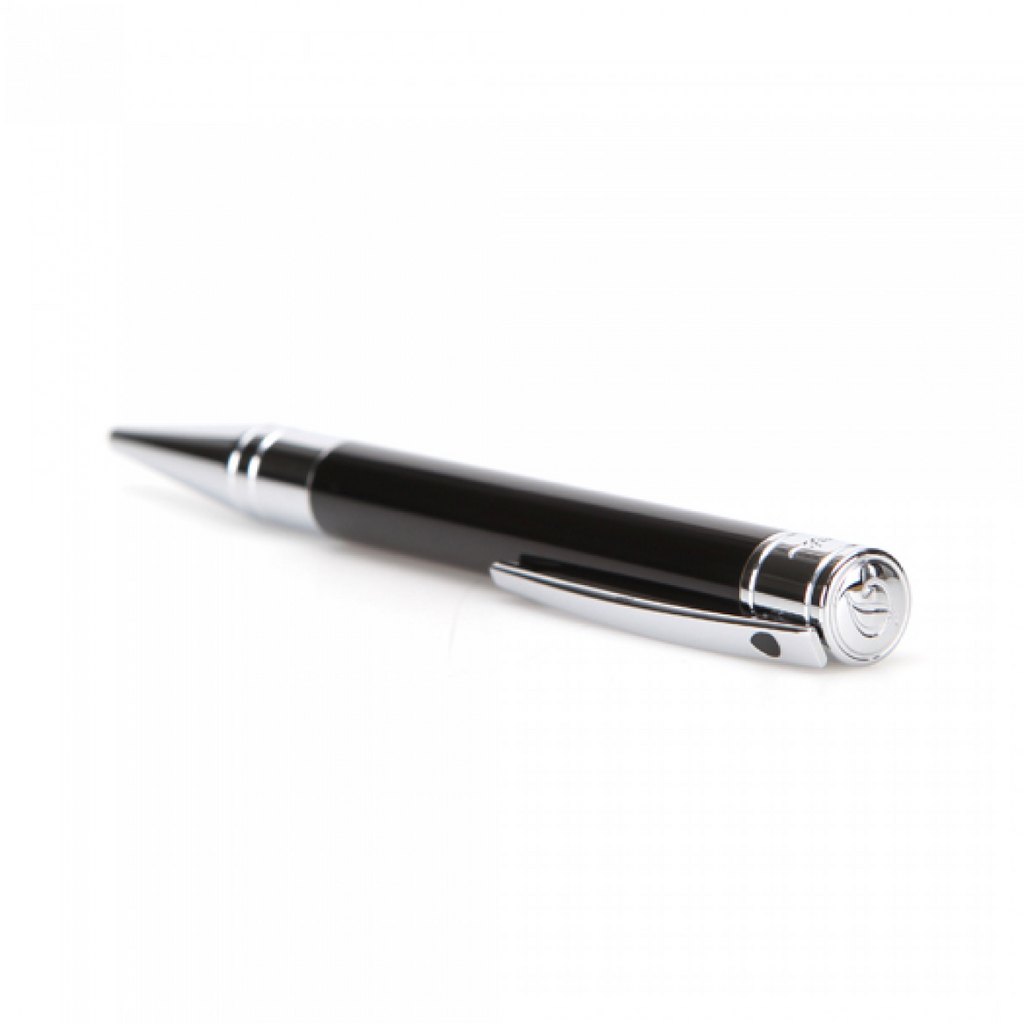 S.T. Dupont D-Initial Chrome Finish Black Ballpoint Pen 265200