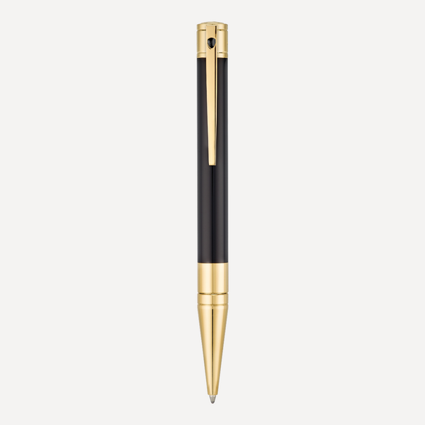 S.T. Dupont D-Initial Yellow Gold Finish Black Ballpoint Pen 265202
