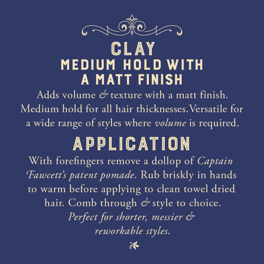 Captain Fawcett's Matt Clay Pomade Blue 100g