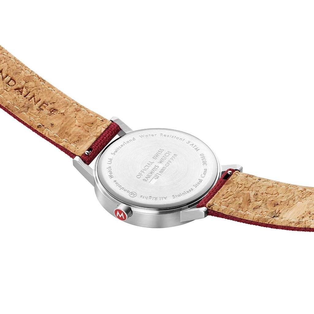 Mondaine Classic 40mm, Modern Dark Cherry Red Watch, A660.30360.17SBC