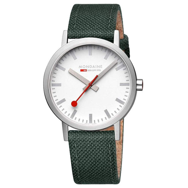 Mondaine Classic 40mm Modern Park Green Watch, A660.30360.17SBS