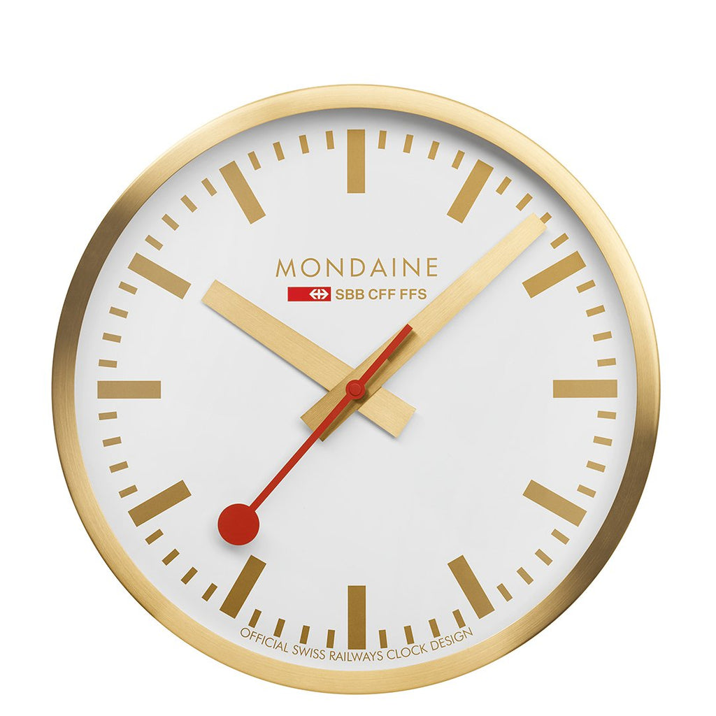 Mondaine Wall Clock 25 cm Gold A990.CLOCK.18SBG