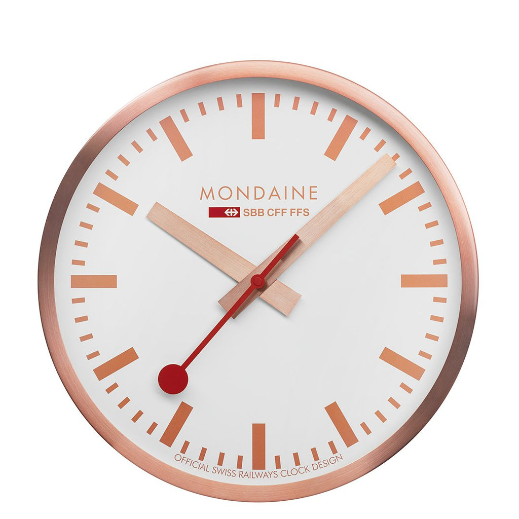 Mondaine Wall Clock 25 cm Copper A990.CLOCK.18SBK