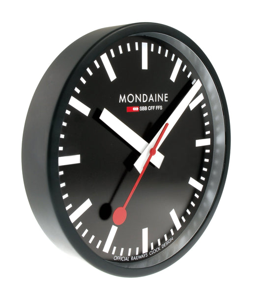 Mondaine Wall Clock Black Frame 25 cm A990.CLOCK.64SBB
