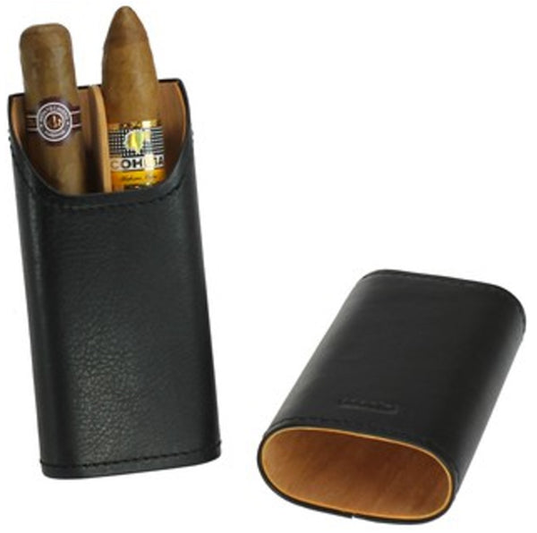 Adorini Cigar Case real leather 2-3 cigars Black 3811