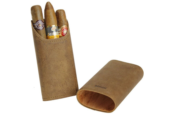 Adorini Cigar Case real leather 2-3 cigars Brown 4221
