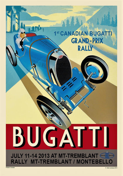 Alain Levesque Limited Edition Signed Poster Bugatti Canadian Grand Prix