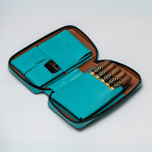 Peter James Black Label Cigar Carry Case - Tiffany Blue