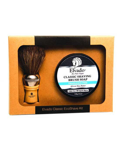 Elvado Classic Shave Kit with Fragrance Free Soap and Shave Brush EV-FFKIT
