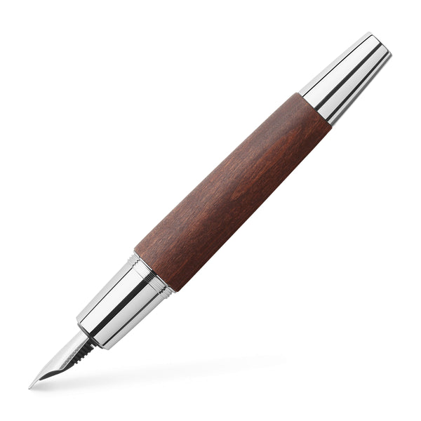 Faber-Castell e-motion Fountain Pen, Pearwood Dark Brown - Medium - #148210