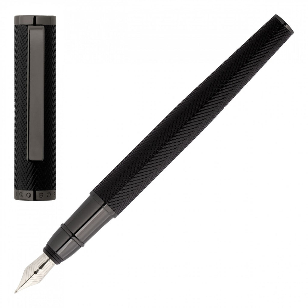 Hugo Boss Formation Herringbone Gun Fountain Pen  HSI1062D
