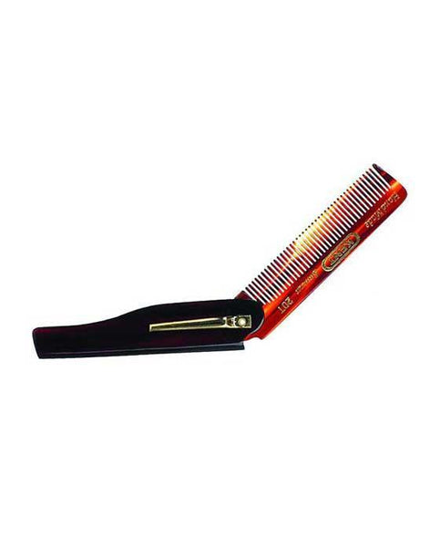 Kent K-20T Comb, Folding Pocket Comb With Clip, Fine (85mm/3.3in)