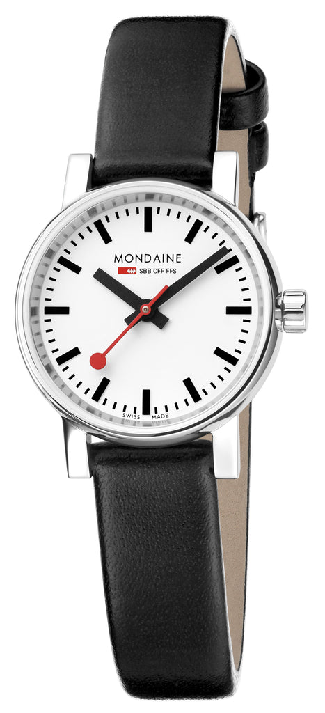 MONDAINE evo2, 26mm, black leather watch, MSE.26110.LB