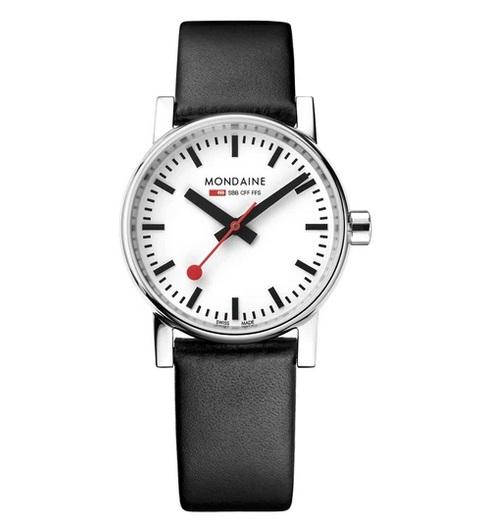 MONDAINE evo2, 30mm, black leather watch for women, MSE.30110.LB