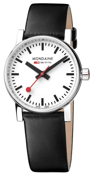 MONDAINE evo2, 30mm, black leather watch for women, MSE.30110.LB