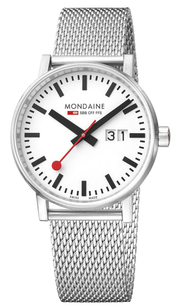 MONDAINE evo2, 40mm, stainless steel watch, MSE.40210.SM