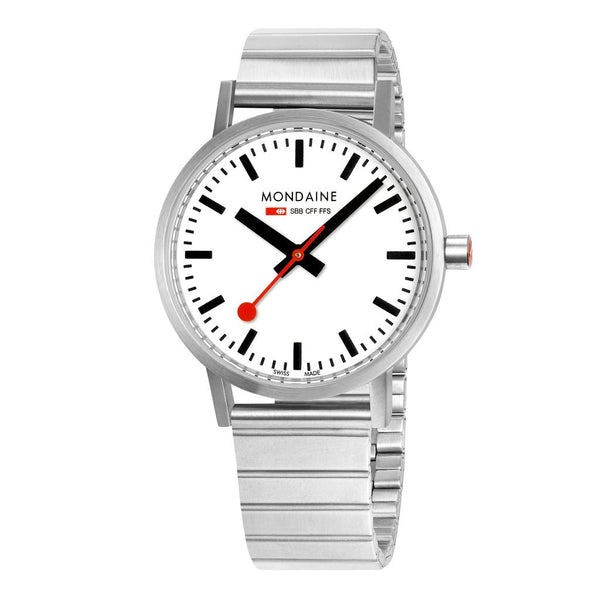MONDAINE CLASSIC  SILVER BRUSHED WATCH WITH BRACELET STRAP A660.30360.16SBJ