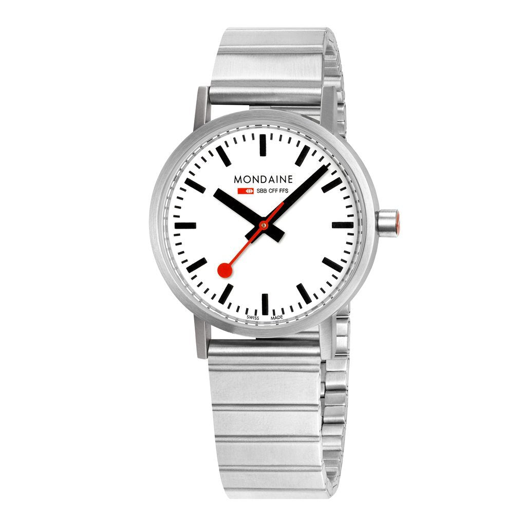 MONDAINE CLASSIC  SILVER BRUSHED WATCH WITH BRACELET STRAP A660.30314.16SBJ
