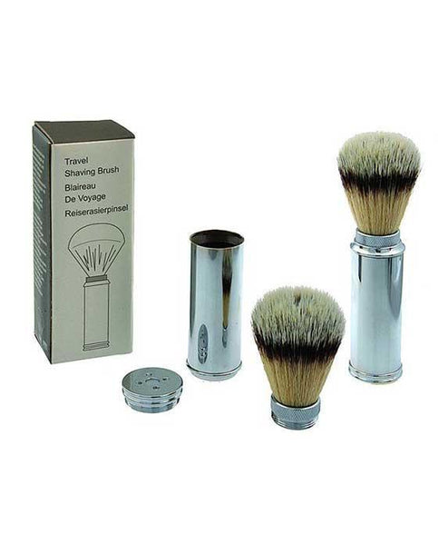 PureBadger Collection Brass Travel Shave Brush Synthetic Fiber