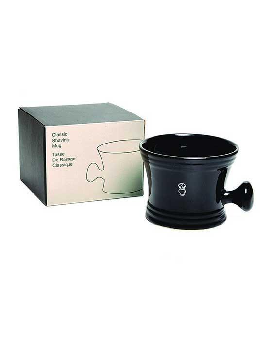 PureBadger Collection Shaving Mug, Apothecary Style, Black Porcelain, Fits Standard 100g Shaving Soap