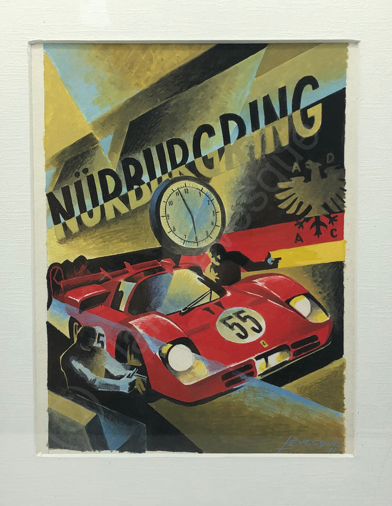 Alain Levesque Original Painting Ferrari Nurburgring