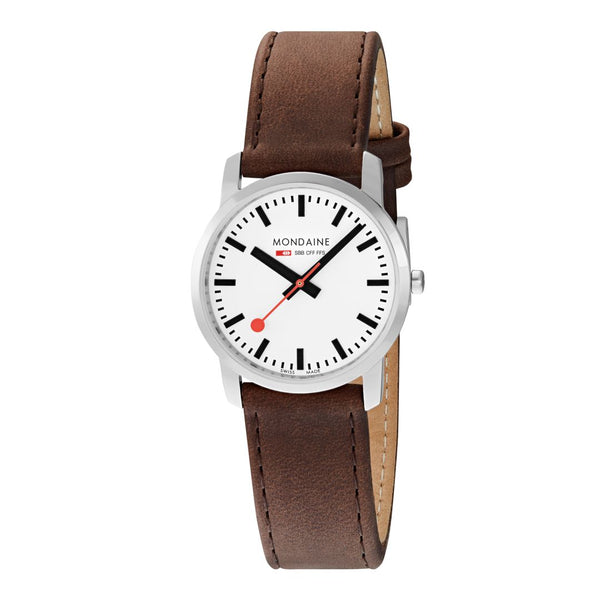 Mondaine SIMPLY ELEGANT 36mm, brown leather watch, A400.30351.12SBG