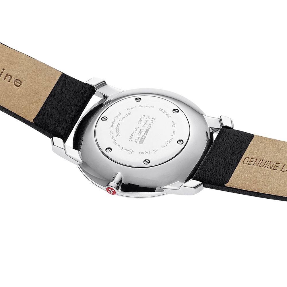Mondaine SBB wristwatch Simply Elegant Black 41 mm A638.30350.11SBO