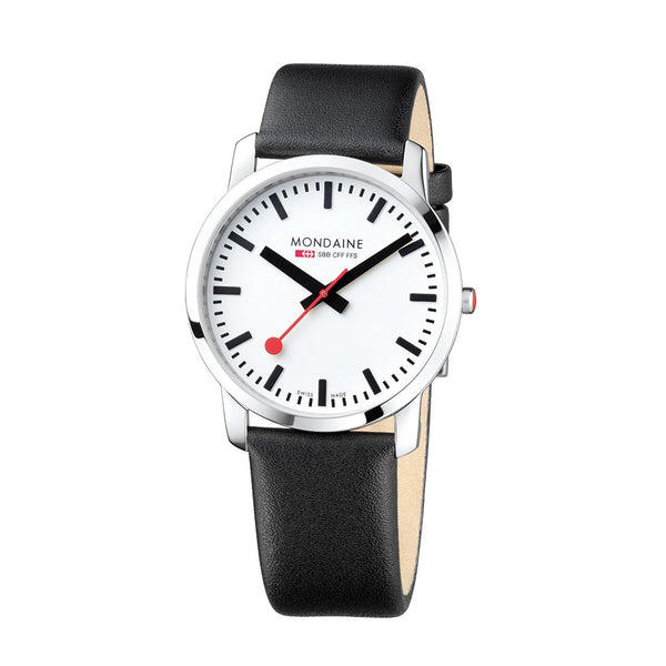 Mondaine SBB wristwatch Simply Elegant Black 41 mm A638.30350.11SBO