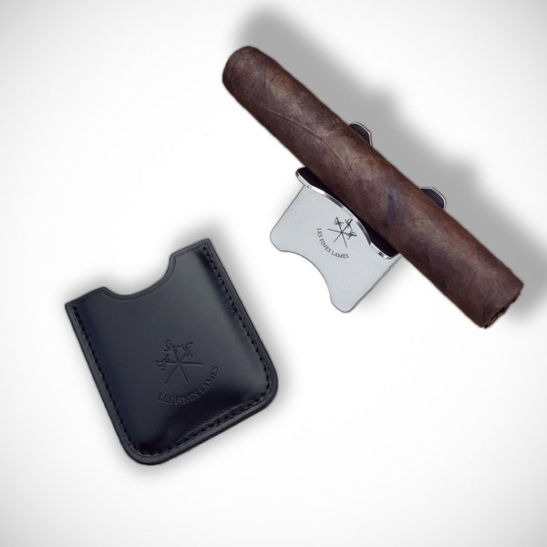 LES FINES LAMES  Cigar Stand Black leather
