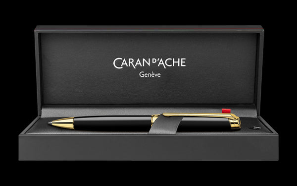 Caran D'ache Gold-Plated LÉMAN EBONY BLACK Ballpoint Pen