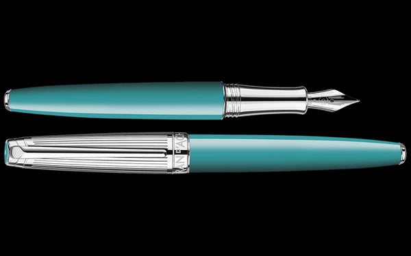 Caran D'ache Silver-Plated, Rhodium-Coated LÉMAN BICOLOR Turquoise Fountain Pen