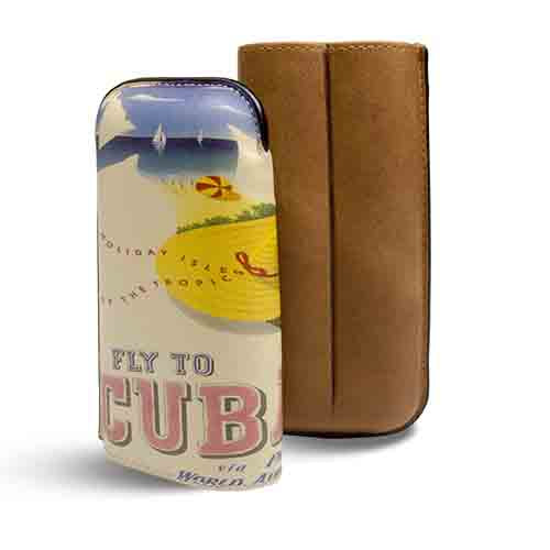 Recife Fly To Cuba Leather Pouch 2-Bourbon